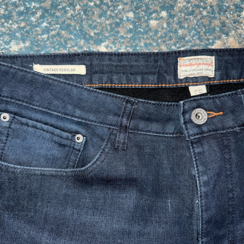 Weatherproof Men’s Vintage Regular Dark Blue Denim Jeans